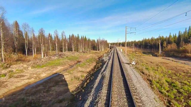 Вид из кабины машиниста|Осеннее утро севера смотреть онлайн