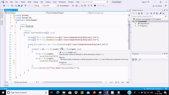 Combine or Merge Two Text Files into One in C# смотреть онлайн