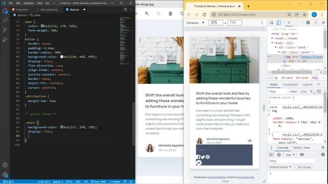 HTML, CSS, & JavaScript | article preview component master смотреть онлайн