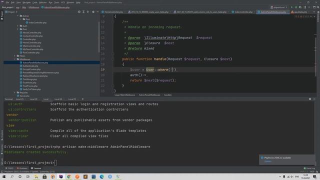 Laravel курс с нуля, база. 33. Класс Middleware в Laravel смотреть онлайн