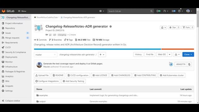 Gitlab CI/CD pipeline configuration for Go (Golang) - code coverage HTML report and Gitlab pages смотреть онлайн