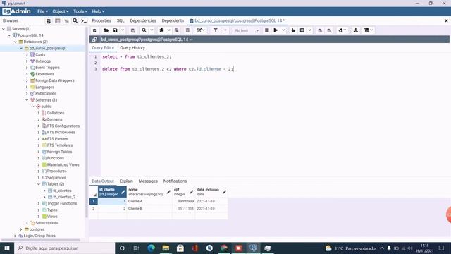 Curso PostgreSQL - Aprendendo usar o "DELETE". смотреть онлайн