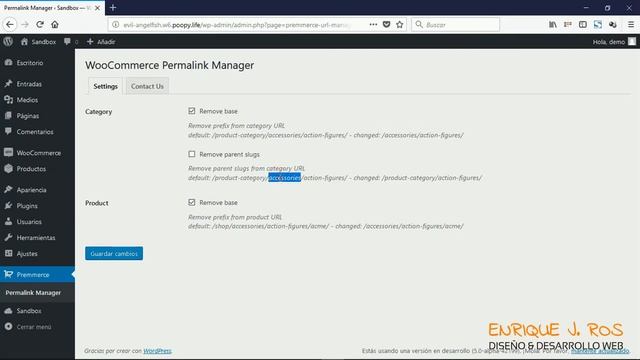 Eliminar la base en los enlaces permanentes de WooCommerce смотреть онлайн