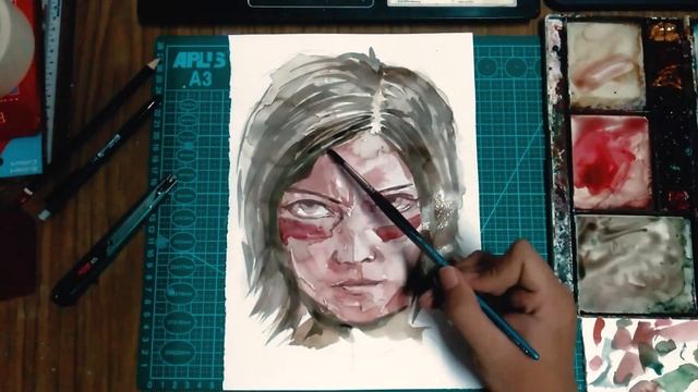 Fast Sketch WATERCOLOR PAINTING :: BIDADARI TAK BERSAYAP :: #alita смотреть онлайн