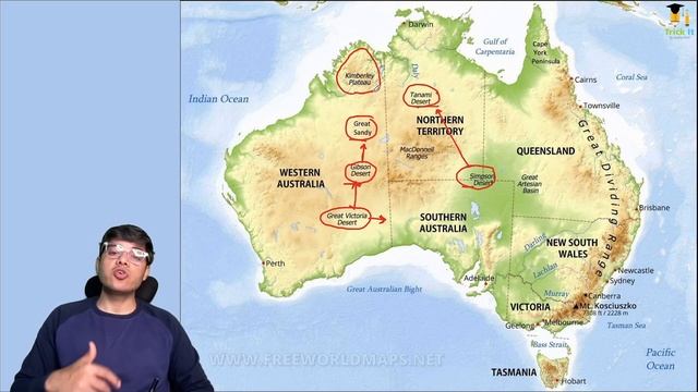Australia Map in Hindi | Physical Map of Australia смотреть онлайн