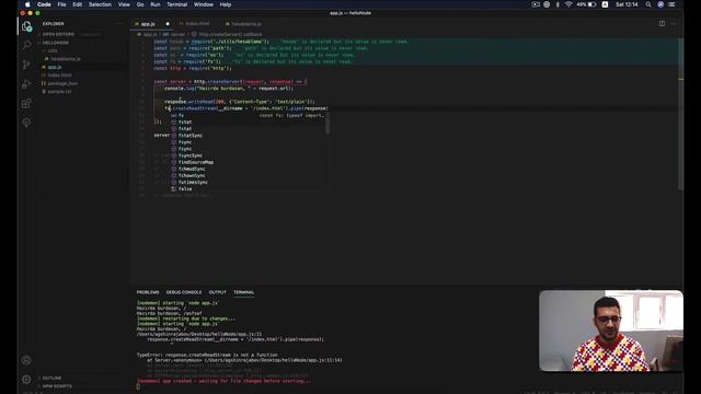 NodeJS Dərsləri #3 - Http Server Qurulumu, Səhifələmə, Request/Response, HTML ilə Bağlantı смотреть онлайн