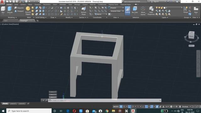 Make Easily : Simple chair in autoCAD 3D| Auto CAD 3D | Part 1| смотреть онлайн
