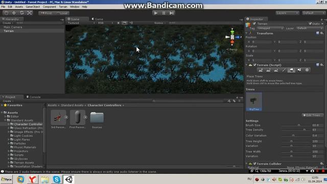 Unity3D - ставим на карту деревья, траву :) смотреть онлайн