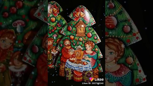Елка ""Чаепитие" Художественная роспись по дереву смотреть онлайн