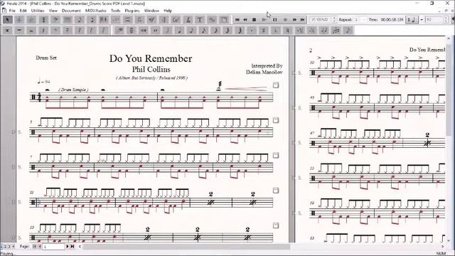 Drum Score World (Sample) - Phil Collins - Do You Remember смотреть онлайн