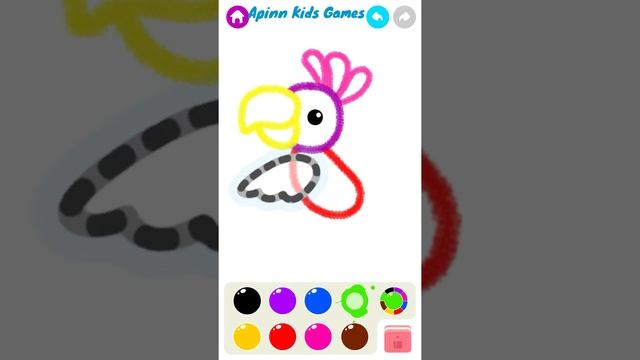 Animals Drawing and DANCE for Kids, Parrot and Many | Apinn Kids Games смотреть онлайн