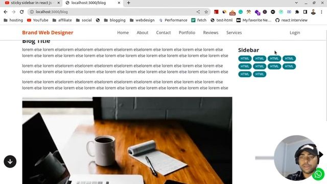 Sticky sidebar in react js ,wordpress and onscroll смотреть онлайн