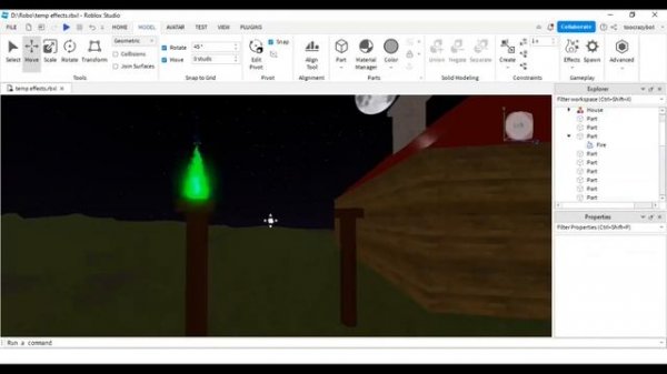 Дым из трубы, огонь и освещение. Создаем эффекты в Roblox Studio