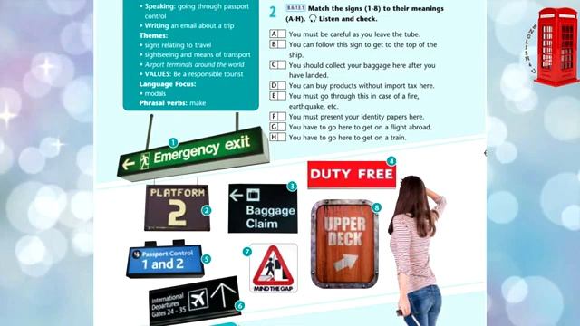 Excel 8.Module 7.Travel and transport.Signs relating to travel. p.75 смотреть онлайн