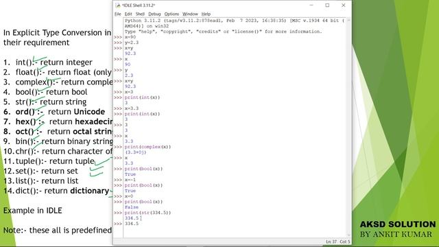 What is type conversion ( type casting ) in Python and type| Python Programing #9 | by AKSD Solutio смотреть онлайн