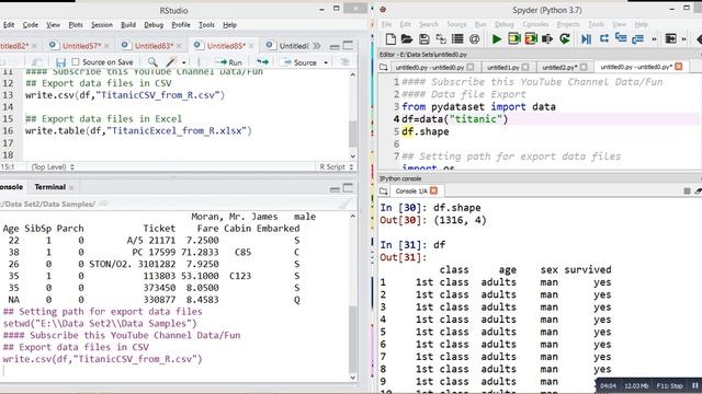 How to Export Csv and Excel files from Python and R|Export CSV and Excel files from python смотреть онлайн
