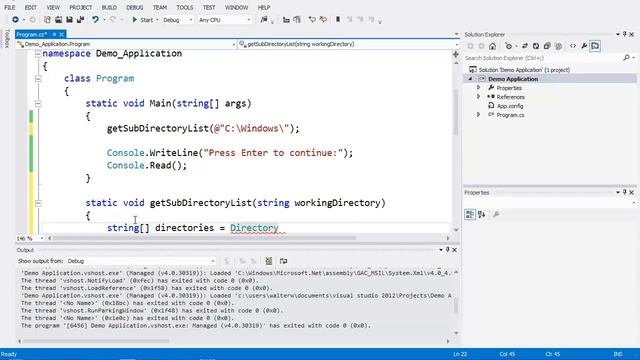Gettng a List of Sub Directories From within a Directory using C# смотреть онлайн