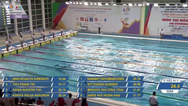 Pham Thi Thu wins Women's 100m Surface Final in record time | Finswimming | SEA Games 2021 смотреть онлайн