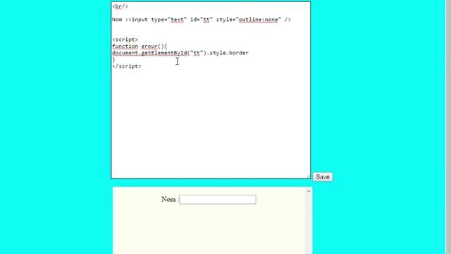 javascript changer le colour de border de text(error) смотреть онлайн