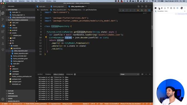 [Flutter] - Criando combos aninhados, com MobX e Buscando dados de um arquivo JSON local смотреть онлайн