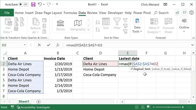 Calculate the earliest or latest date in Excel based on criteria by Chris Menard смотреть онлайн