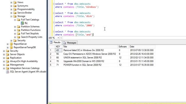 Функция CONTAINS. Microsoft SQL Server 2012 Урок 9 смотреть онлайн