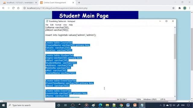 PHP Project College Event Management | free download with complete source code | PHP mysql project смотреть онлайн