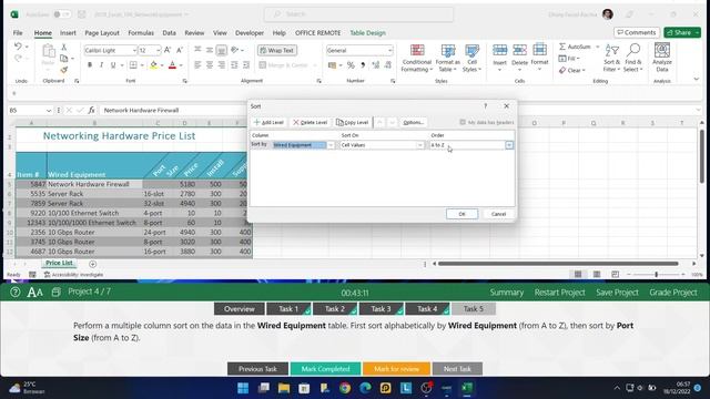 GMetrix Testing Mode Excel 2019 Exam 1 смотреть онлайн