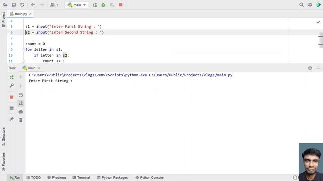 Write A Python Program To Find The Number Of Matching Characters In Two String смотреть онлайн