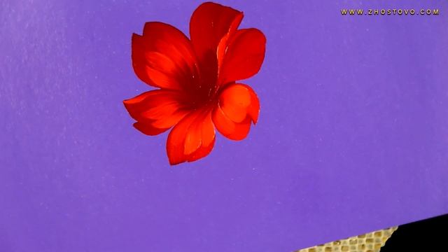 Рисуем упрощенный Мак. Жостовская роспись для начинающих | Zhostovo Oil Painting Tutorial