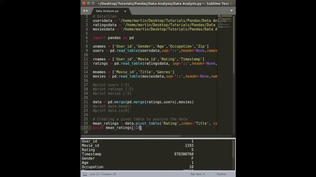 python pandas data analysis tutorial смотреть онлайн