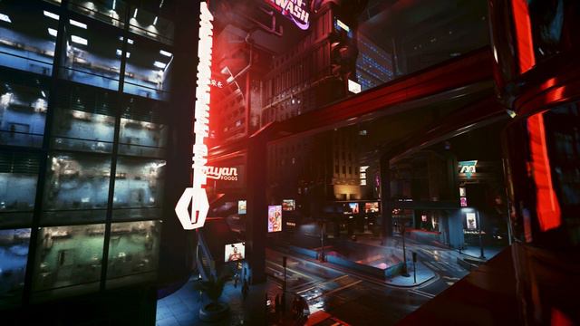 Cyberpunk 2077 - Night City - Red Neon Lights Reflection смотреть онлайн
