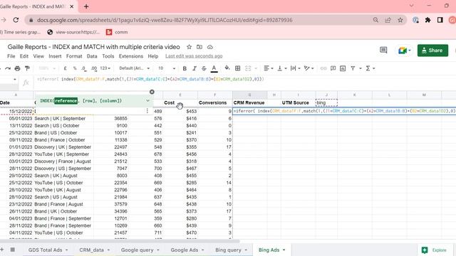 Формулы INDEX и MATCH с несколькими критериями в Google Sheets смотреть онлайн