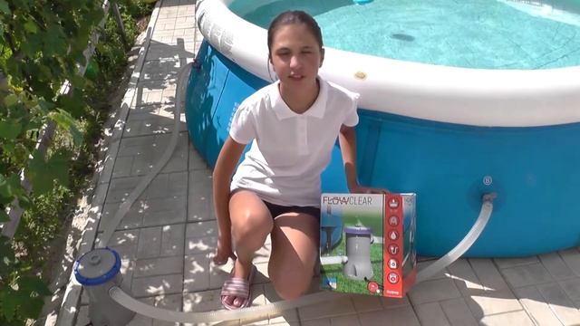 Надувной бассейн bestway//Как ухаживать за водой в бассейне//Бассейн смотреть онлайн