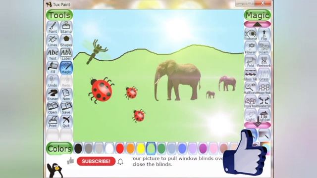 How to draw Jungle scene in Tux Paint| Computer| Laptop смотреть онлайн