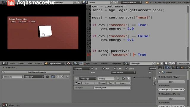 Blender 3d 2.79 game Light python смотреть онлайн