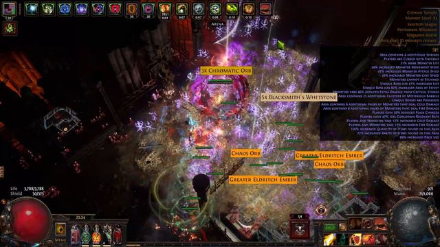 PoE 3.20 Arakaali's Fang + Squire Asenath's gentle touch Chain-exploding fun смотреть онлайн