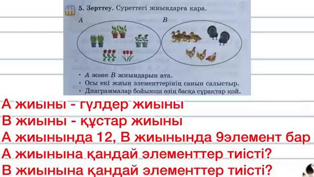 2-сынып математика 56-сабақ Жиындарды құру және жіктеу Жиындардың таңбалары Үй жұмысы 1-8-9-есеп смотреть онлайн