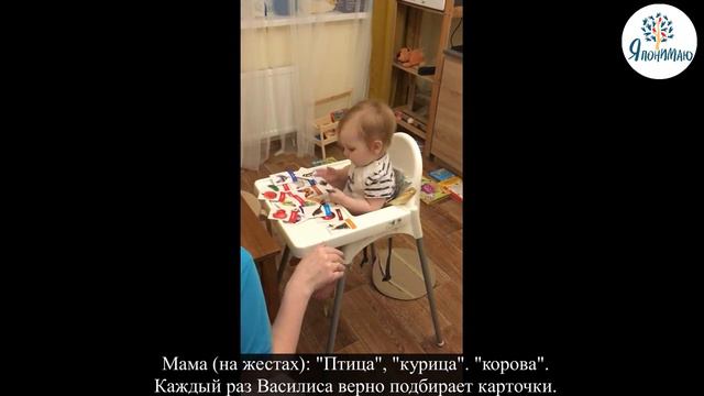 Активный словарный запас у девочки в виде жестов у девочки в 1 год смотреть онлайн