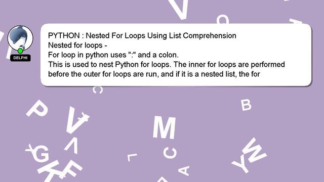 PYTHON : Nested For Loops Using List Comprehension смотреть онлайн