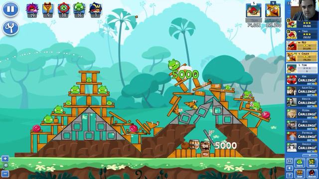 Angry Birds Friends on Facebook Tournament No Power Ups or Slingshots 3 Stars all Levels Challenge смотреть онлайн