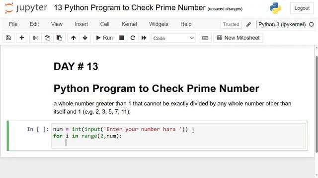 Python Program to Check Prime Number | Python Practice Programming Tutorial Day - 13 смотреть онлайн