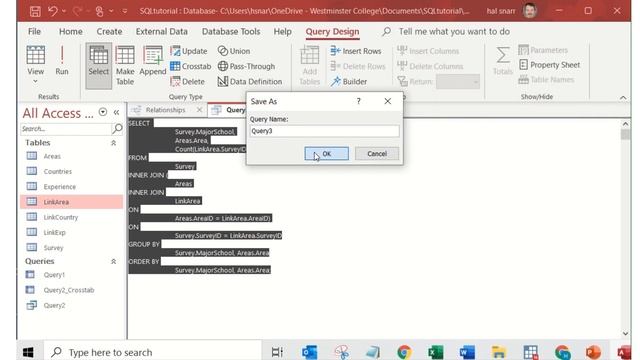 Using Microsoft Access to learn SQL (video 2) смотреть онлайн