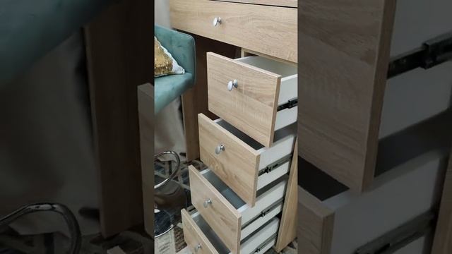 Высокий гримёрный столик с зеркалом 2.3В-Д80 / цвет Дуб Сонома смотреть онлайн