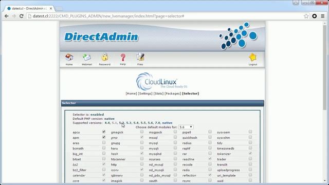 Configuring PHP options using PHP Selector for DirectAdmin смотреть онлайн