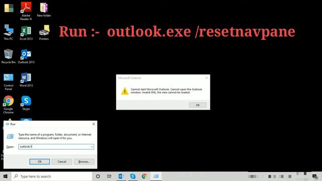 how to fix cannot start microsoft outlook , invalid XML , unable to open microsoft outlook windows смотреть онлайн