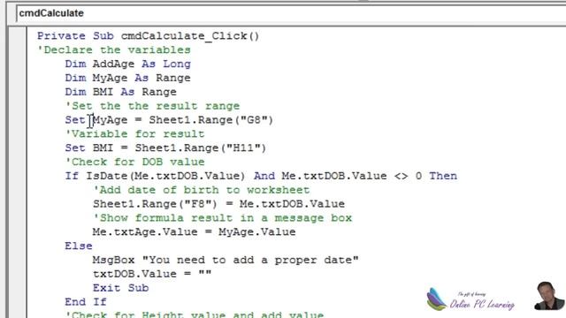 Excel VBA Userform to Calculate Age and BMI смотреть онлайн