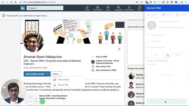 Recruit CRM Chrome Extension смотреть онлайн