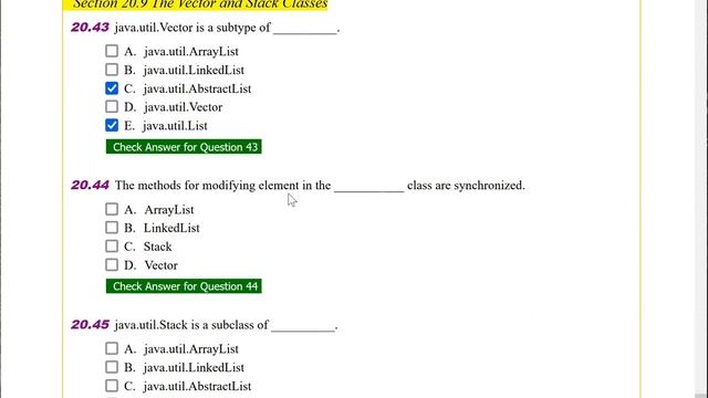 Daniel Liang Java Chapter 20 Multiple Choice Question Part 3 смотреть онлайн