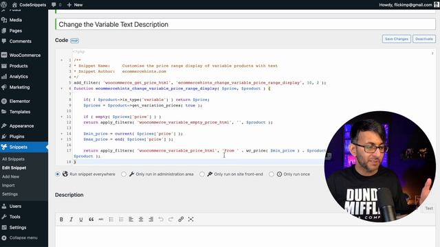 Change the WooCommerce Price Variation Description - Code Snippets - CodeSnippets смотреть онлайн
